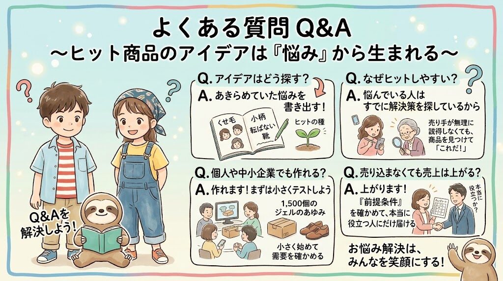 よくある質問　ヒット商品のアイデアは悩みから生まれる